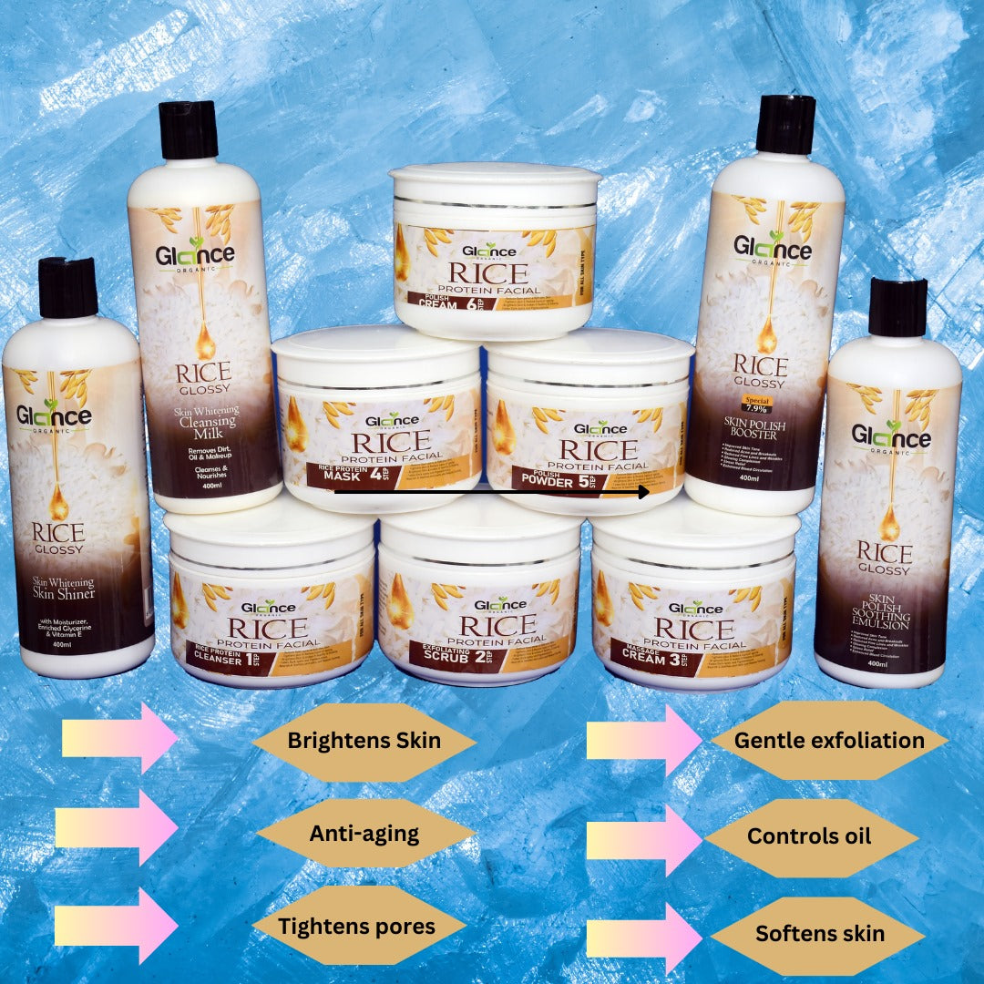 Glance Organic Rice Facial & Protein Polsh Kit