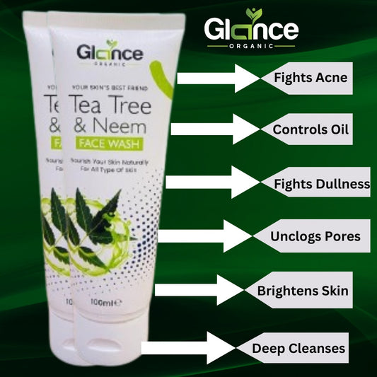 GLANCE ORGANIC TEA TREE & NEEM FACE WASH